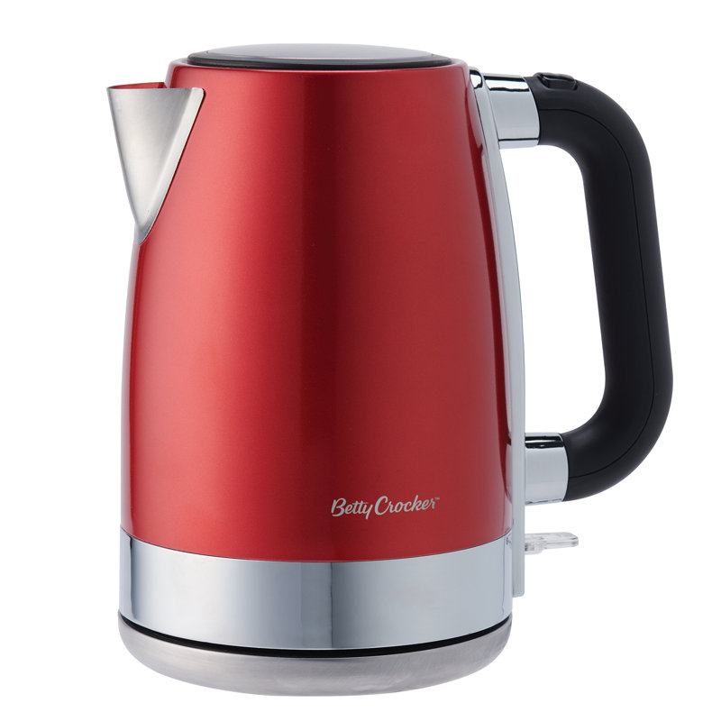Betty Crocker 1.79 Qt. Cordless Stainless Steel Electric Tea Kettle